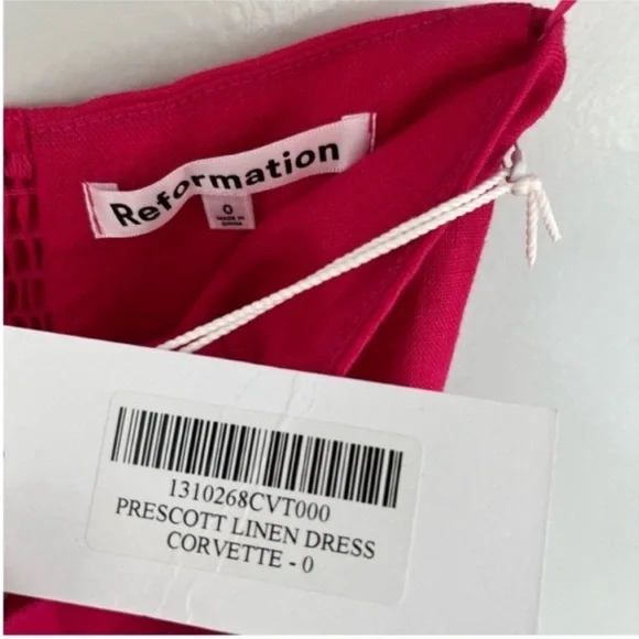 Reformation Prescott Linen Dress Size 0 NEW - Picture 5 of 6